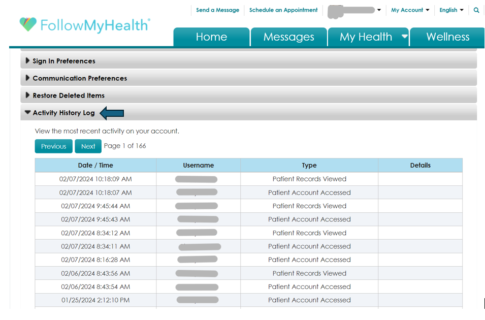 Activity logs